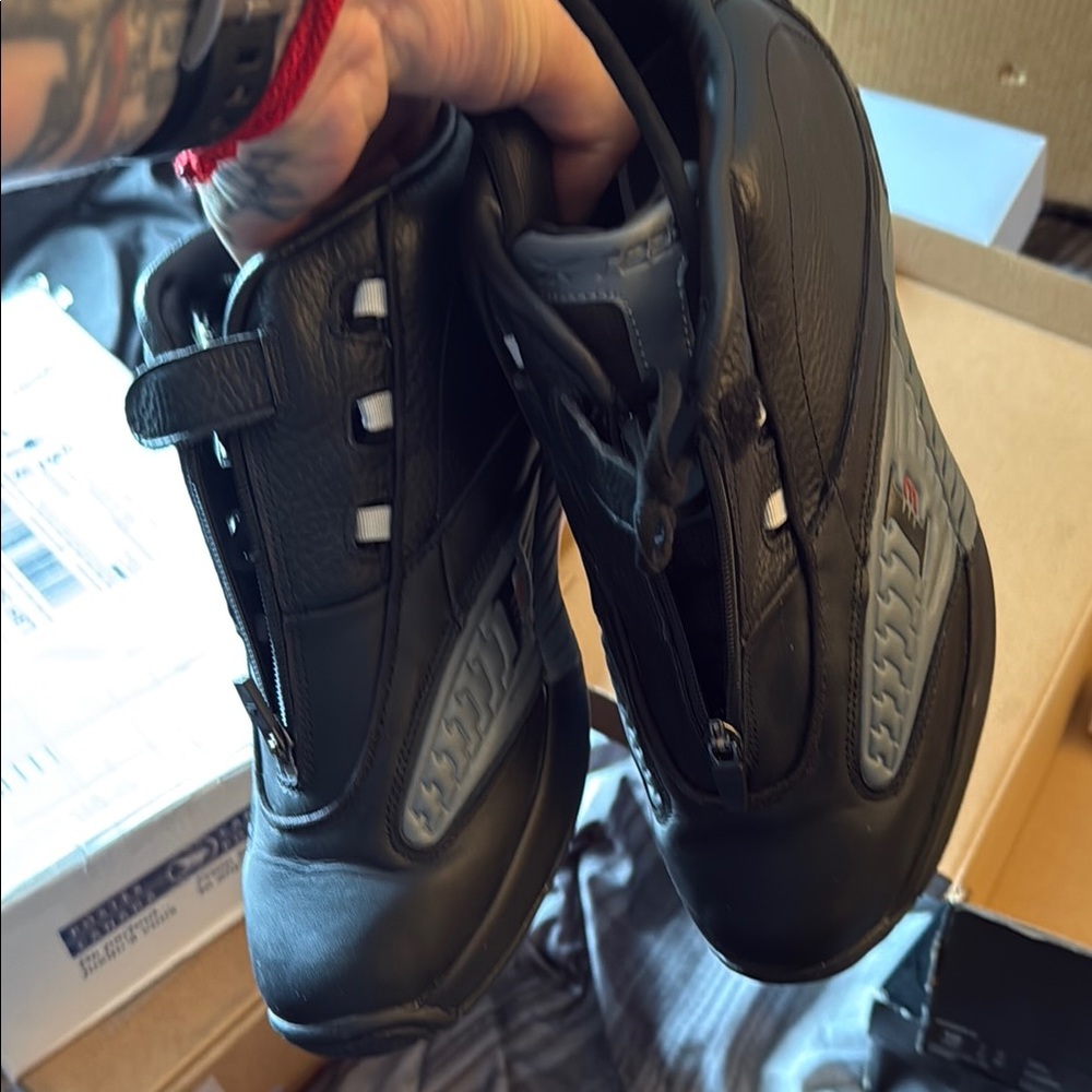 Reebok Black and Gray Athletic Shoes with Chunky Sole